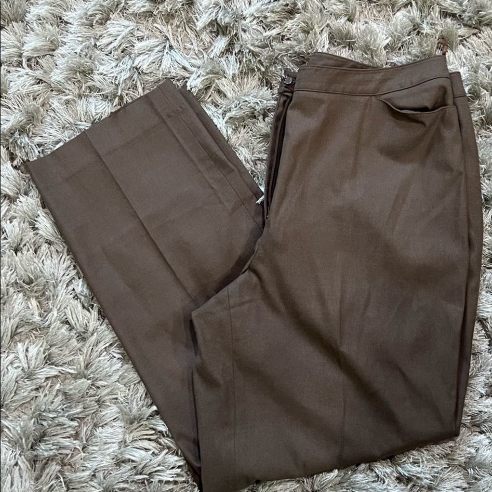 Charter Club Tummy Slimming Relaxed Fit Trouser Pants Gray Plus Size 14